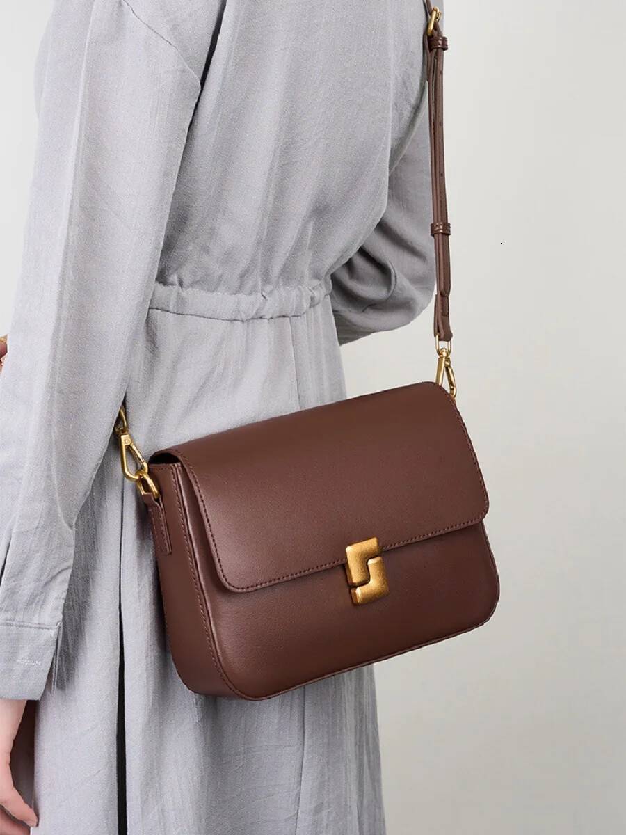 2025 Cow Split Leather Women Crossbody Design Small Square Cowhide Women's Commuter Shoulder Bag ladies gift