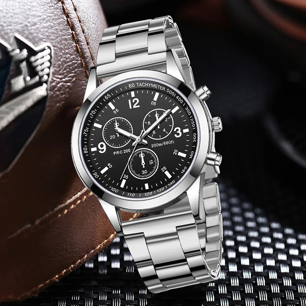 1Pc Mens Casual Silver Quartz Watch Alloy Material Digital Scale 250828