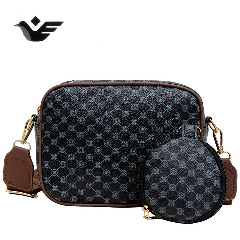 Feiyan Free Shipping New Designer Bag Luxury Shopping Bag Trade Retro Small Square Bag Simple Wide Shoulder Strap Crossbody Bag Textured Single Should