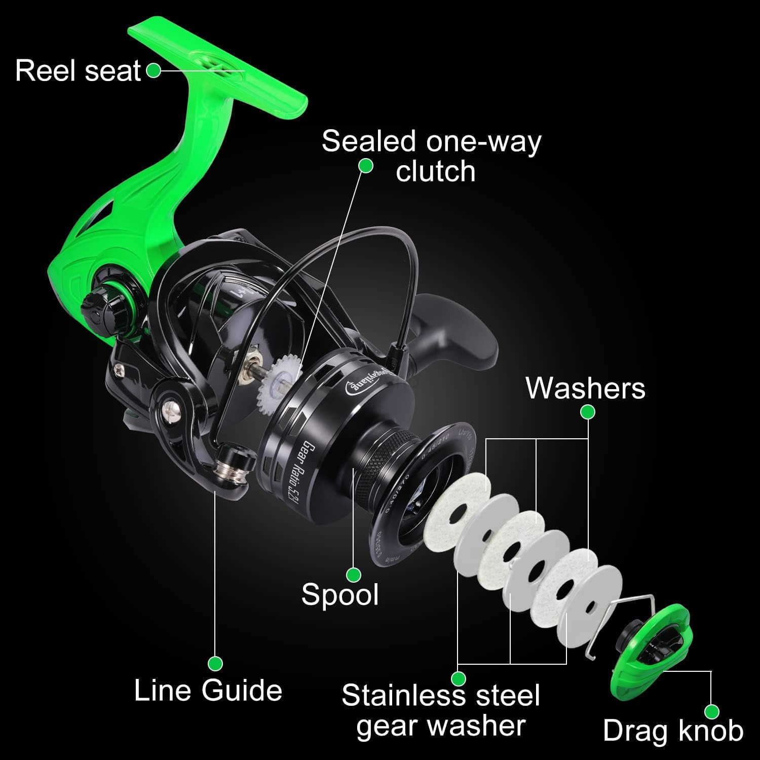 Fishing Reel 521 High Speed Spinning Reel Lightweight 111BB Ultra Smooth for Saltwater or Freshwater10006000 Series W250904