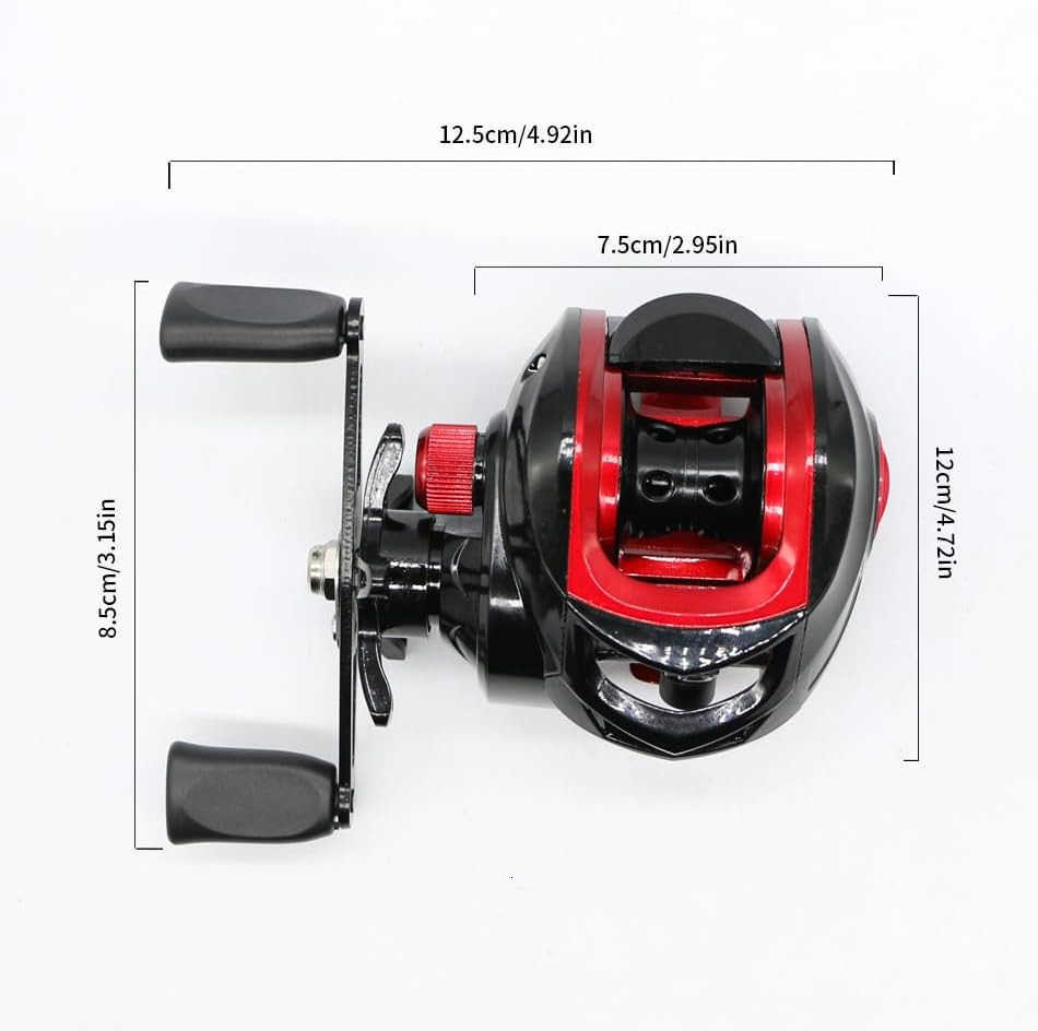 Baitcasting Fishing Reel Lightweight Aluminum Spool Fishing Reel 176Lbs Max Drag Magnetic Braking System 721 HighSpeed Gear Ratio Saltwater Freshwat W