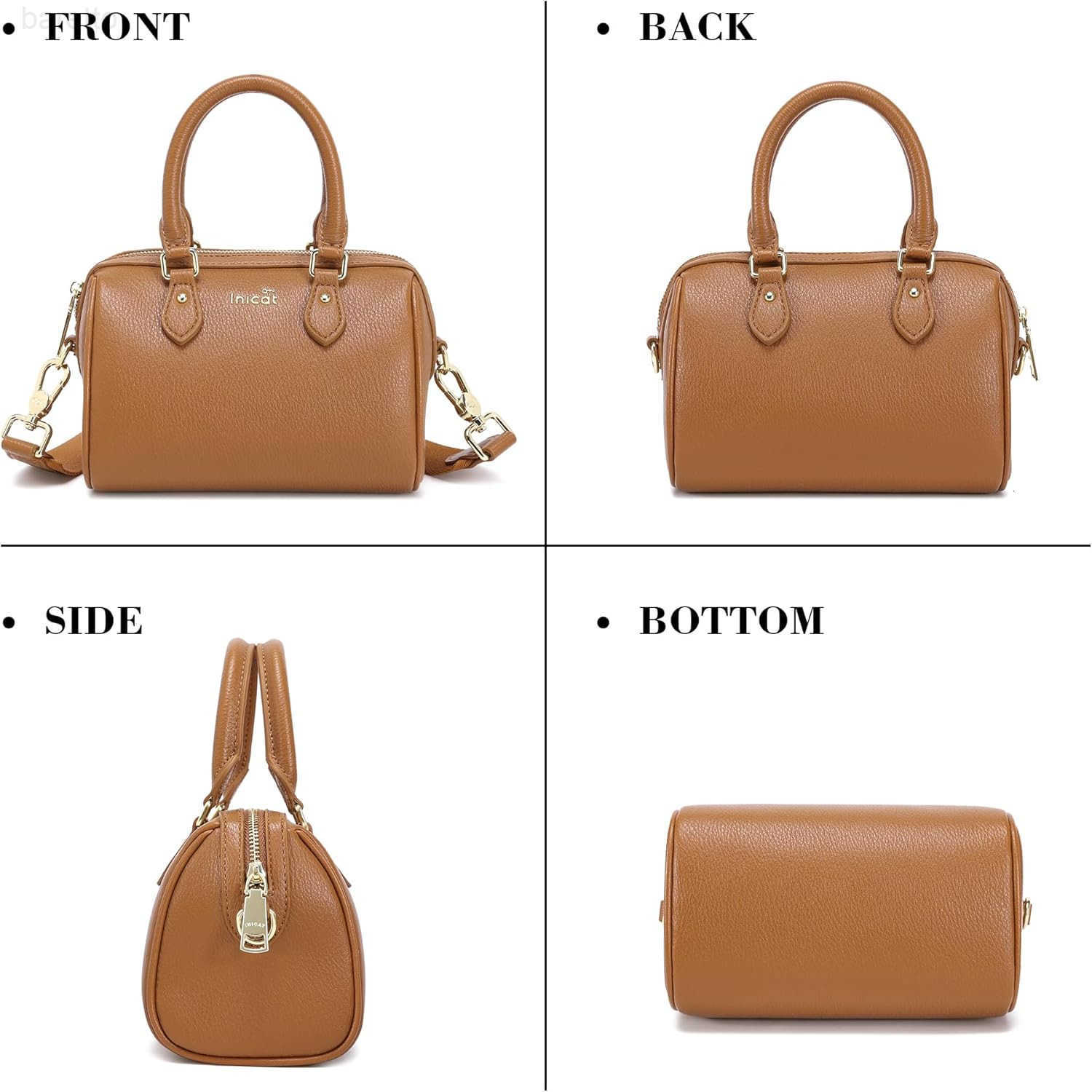 Barrel Bag for Women Top Handle Satchel Shoulder Boston Bags Crossbody Purse Handbag with Detachable Long Strap M250903