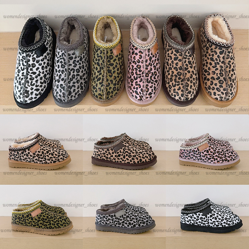 Designers Leopard Tazz Slippers Tasman Fur Slides Fashion Thick Sole Ultra Mini Platform Boots Slip-on Suede Leather Women Men Winter Booties Size 35-45
