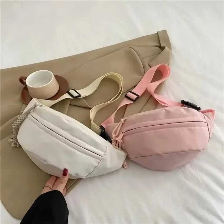 Womens Chest Bag Canvas Crossbody Bag Solid Color Women Sling Waist Pack Versatile Sports Solid Color Waterproof Hiking Bags 250903