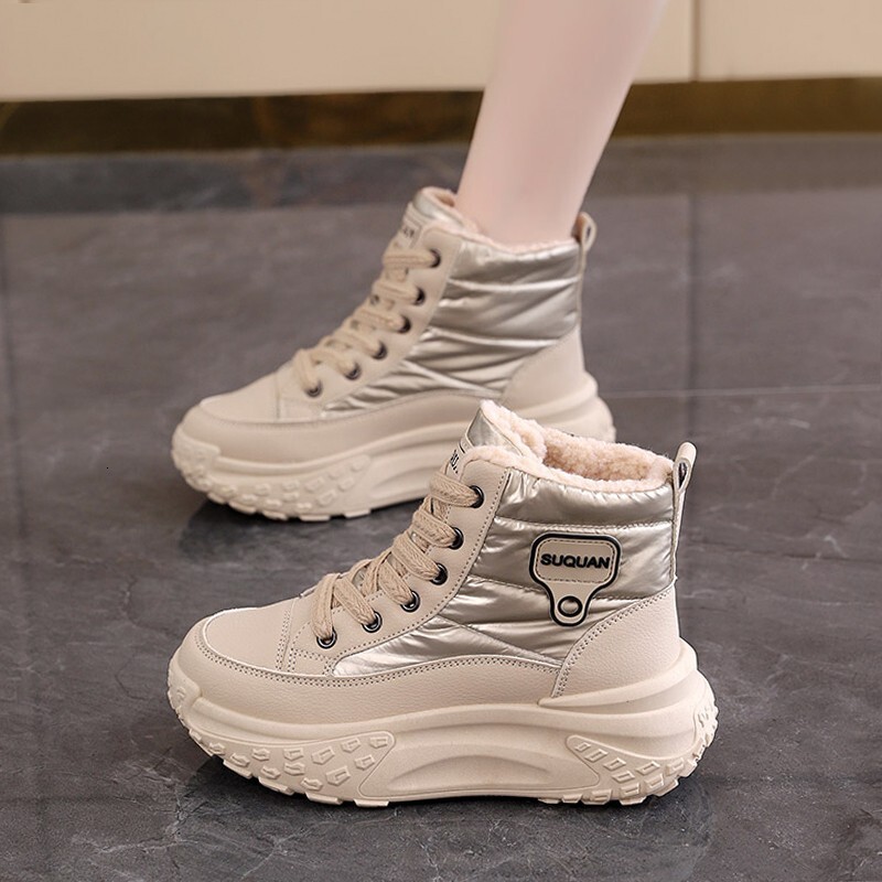 Designer Thick soled Snow Boots Women's Cotton Shoes Warm Shoes 2025 New Edition