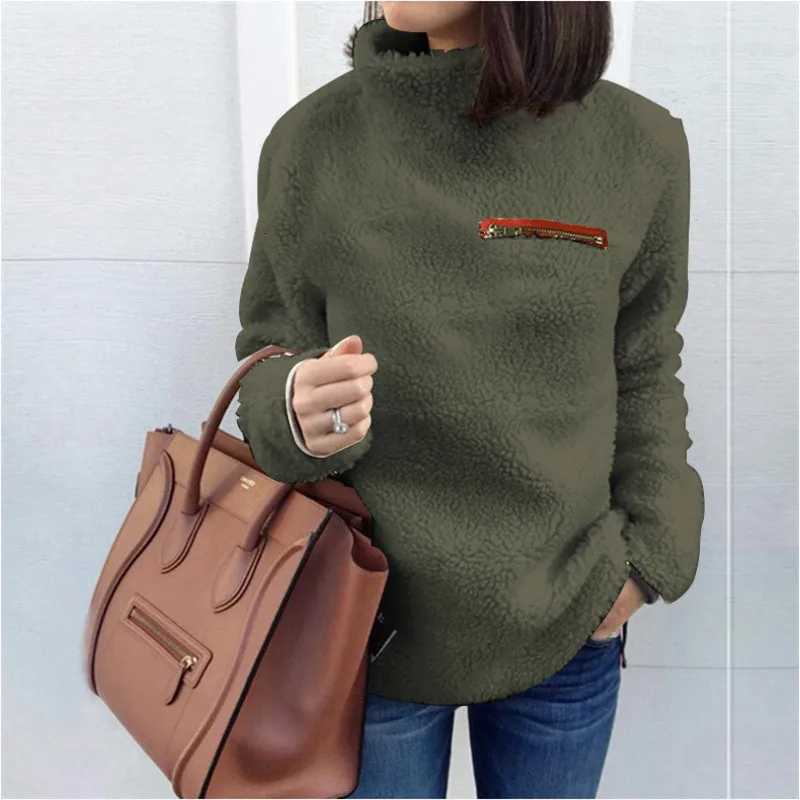Winter Super Soft and Comfortable Solid Color Turtleneck Pullover Womens Sweater Fashion Zipper Sexy Top Ladies Hipster Clothes M250904