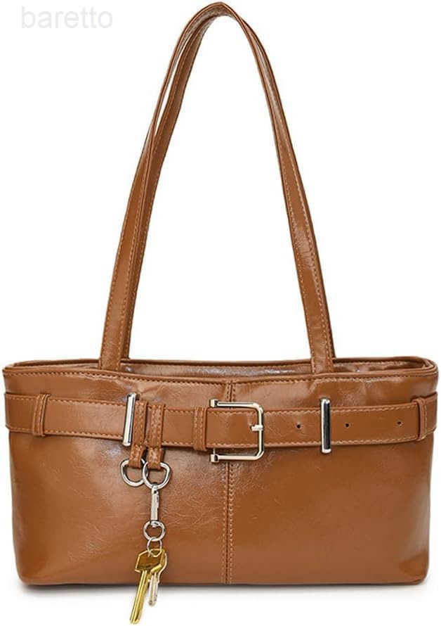 Shoulder Bag for Women Y2K Underarm Purse with Belt Buckle Small Satchel Tote Handbag M250904