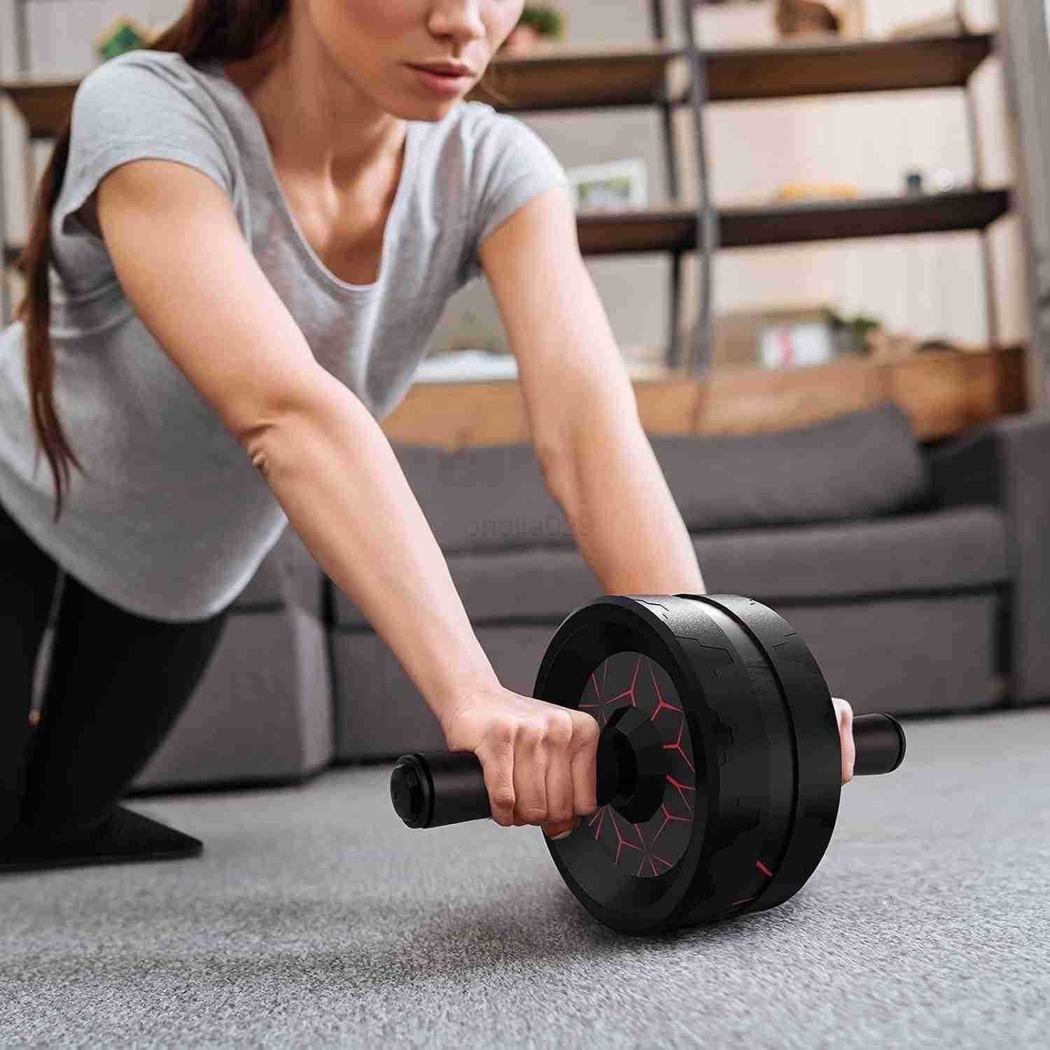 Ab Roller Wheel for Core Abdominal Strength Training Home Gym Abs Workout Equipment for Men Women with Knee Pad Ab Workout Machine for Exercise Black 