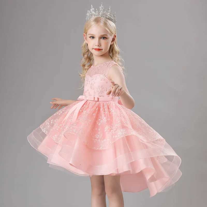 M1243 Girls Party Princess Ball Dress Kids Girl Tailing Dresses For Wedding Birthday Ceremony Baby Girl Gown Z250904