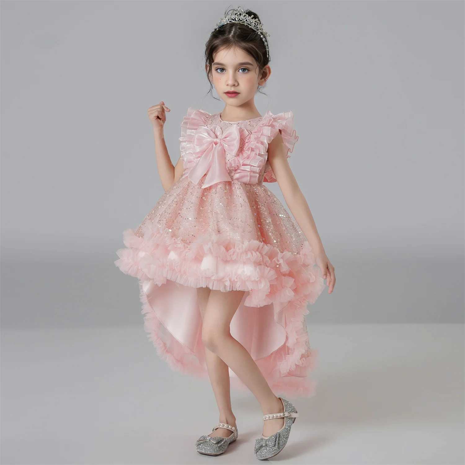 Hot Selling Summer Girls Party Princess Dress Kids Girl Tailing Dresses For Wedding Birthday Ceremony Baby Girl Gown Z250904