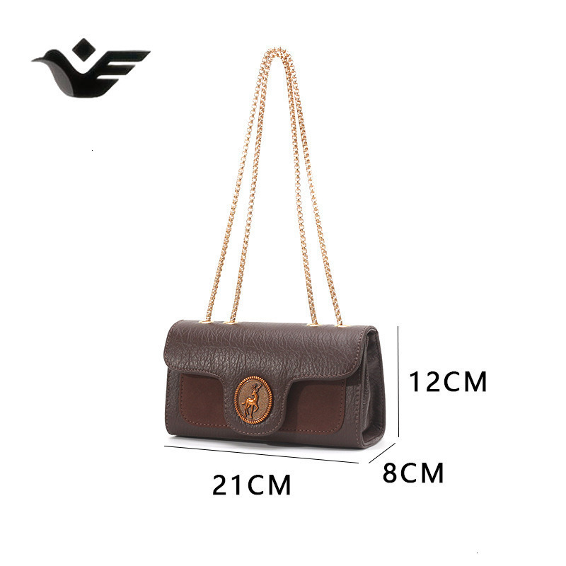 Feiyan Free Shipping New Designer Bag Luxury Shopping Bag Women's Bags Cross-border Trade Stylish Deer Flap Chain Shoulder Bag Multi-compartment 