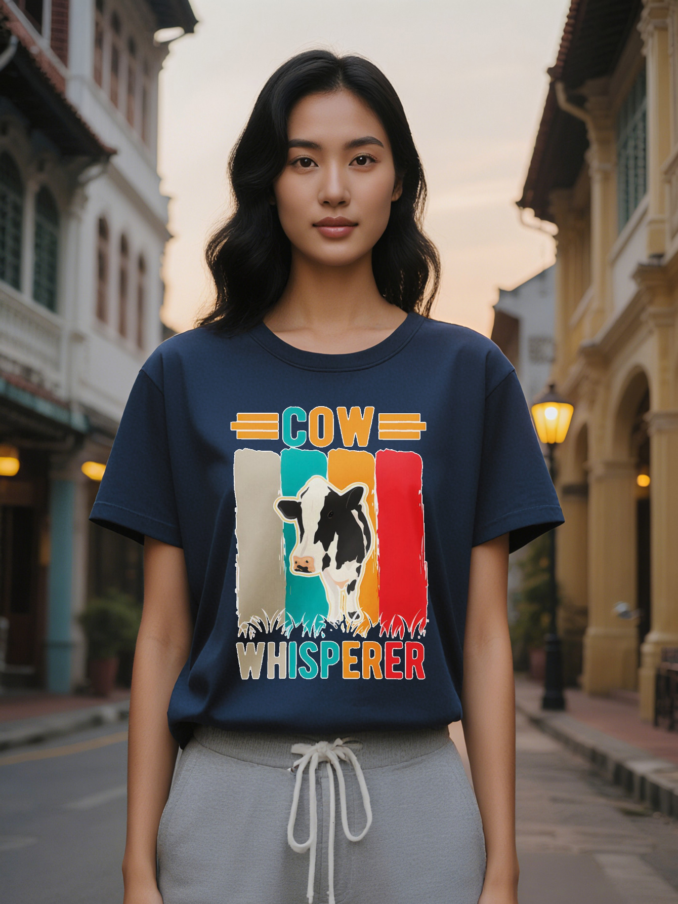 Large XL Casual Round Neck T-Shirt Print Design Top A Gift For Lady Plus Size