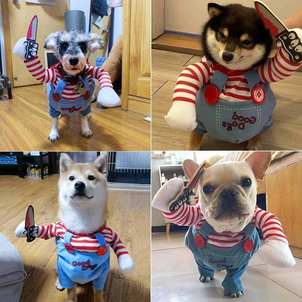 Halloween Cosplay Dog Costume For Small Medium Dogs Cats Funny Pet Party Puppy Clothes Yorkshire Chihuahua French Bulldog Coat W250904