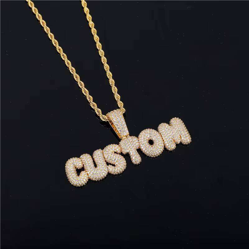 High Quality Name Sier Silicite Letter Pendant Necklace