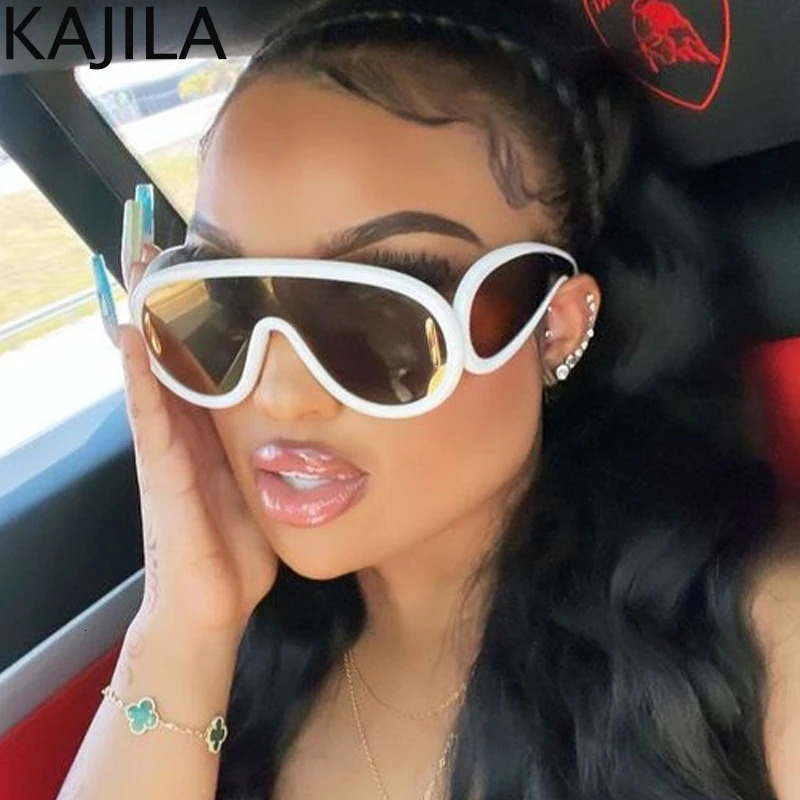 Oversized Wave Mask OnePiece Sunglasses Women Y2K Punk Sports Sun Glasses for Lady Steampunk Eyewear Goggle 250903