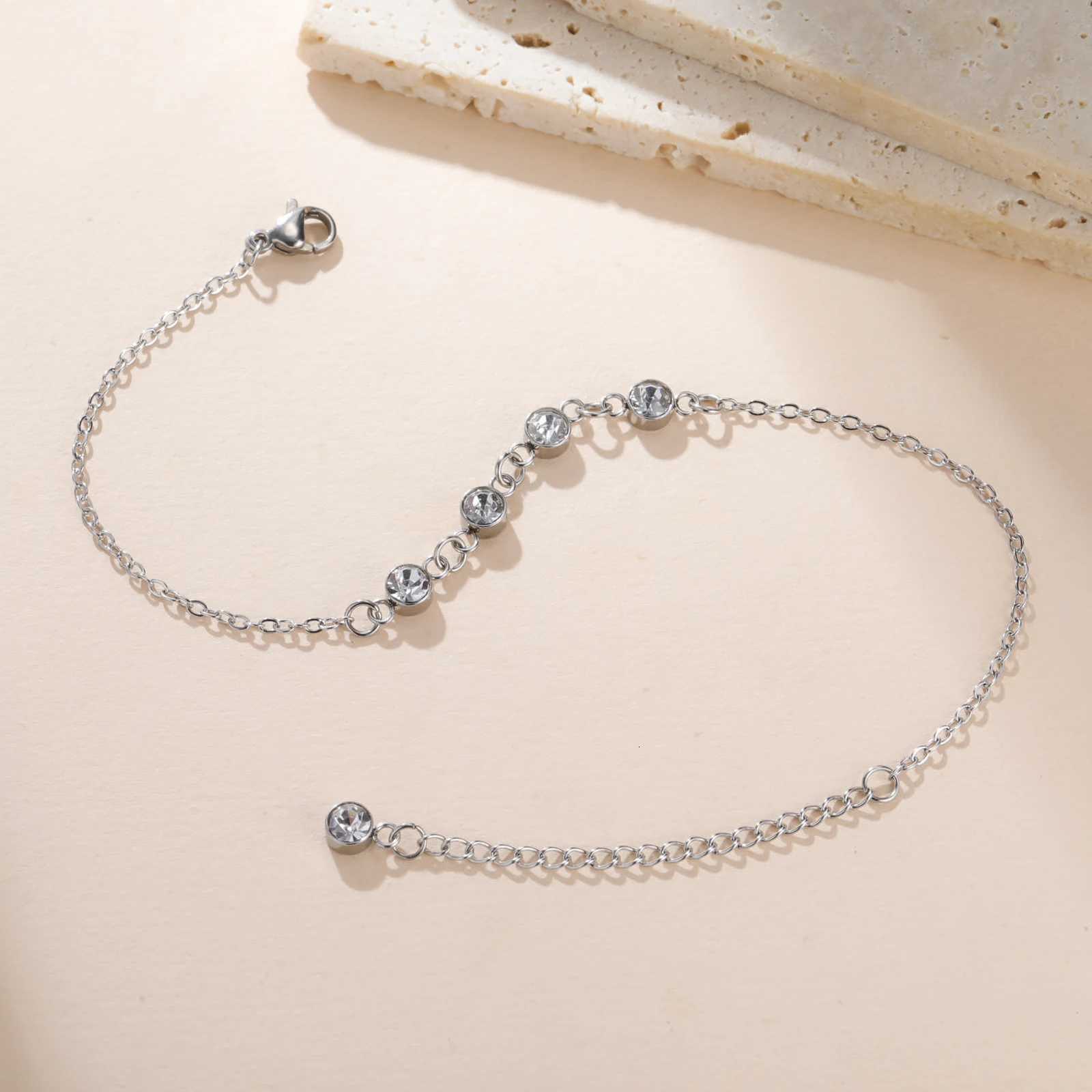 Cazador Gold Color Clear Zircon Charm Bracelet Stainless Steel Trendy Hand Bracelet for Women Jewelry Birthday Part Wedding Gift W250904