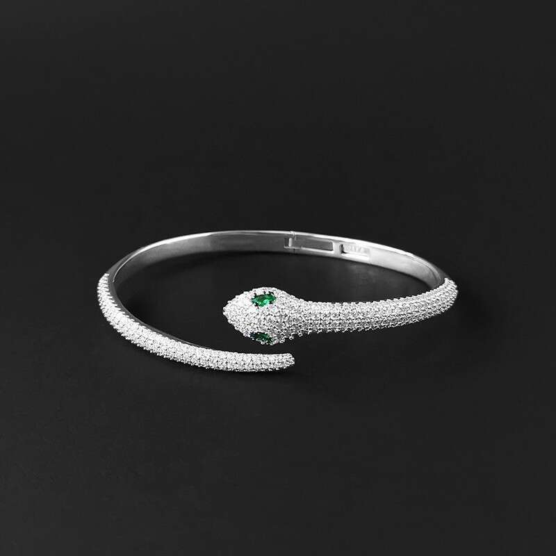 DH collections 2025 Spring 18k Gold - Plated Zircon Snake - shaped Bracelet for Women