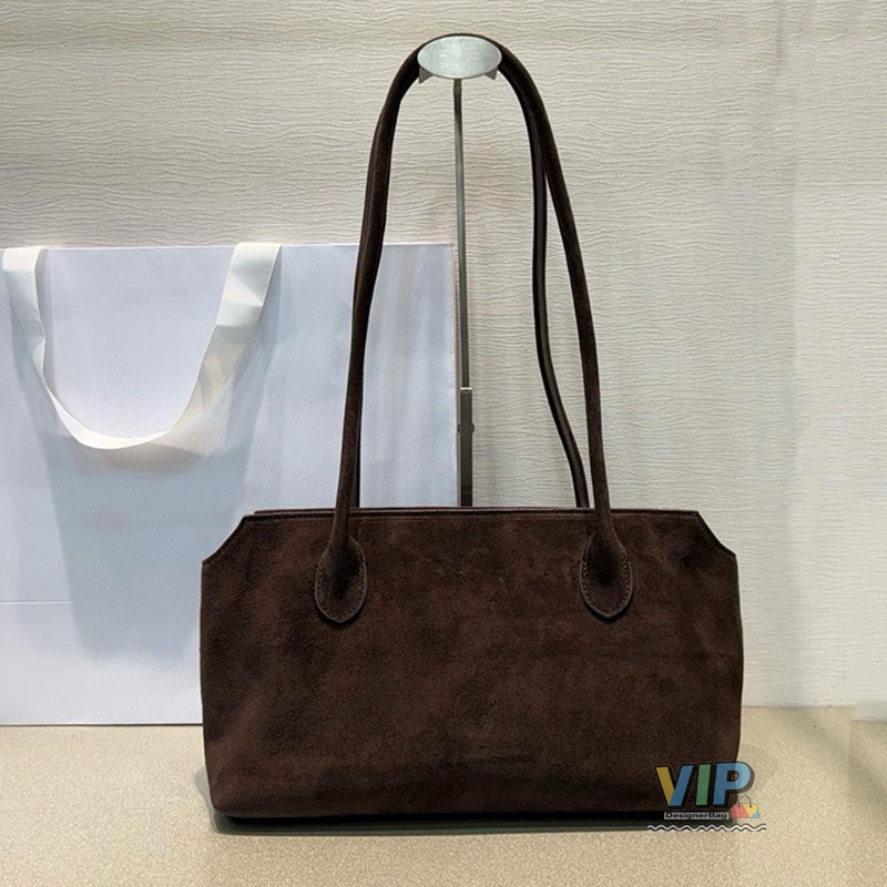 9A Row Bag Suede handle Shoulder Bag Real Full Grain Leather Fashional Minimalist Luxury Designer Bag Women's tote Commuter bags Long Should Straps