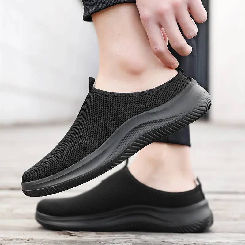 Men's Sneakers Comfortable Lightweight Soft Half Slipper Flat Running Outdoor Casual Sports Man Shoes ddmysaturn
