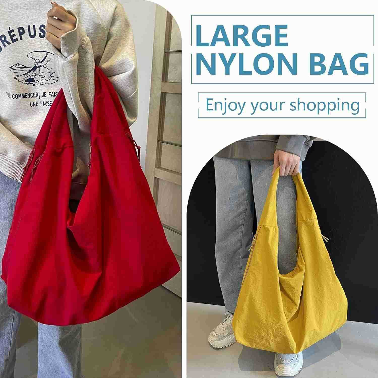 Large Nylon Hobo Bag Women Crescent Shoulder Bag Vintage Tote Bag Casual Shopper Handbag for Women M250903