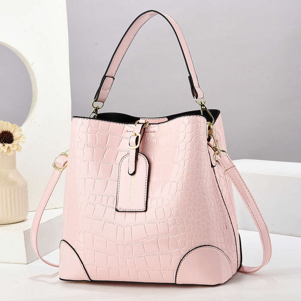 Bucket for Women 2025 New Crocodile Pattern Large Capacity Shoulder Handbag Crossbody Bag