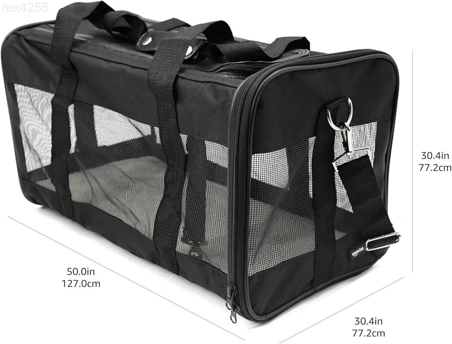 Mesh Pet Travel Carrier for Dog Cat up to 16 pounds 165 L x 106 W x 11 H BlackW250904