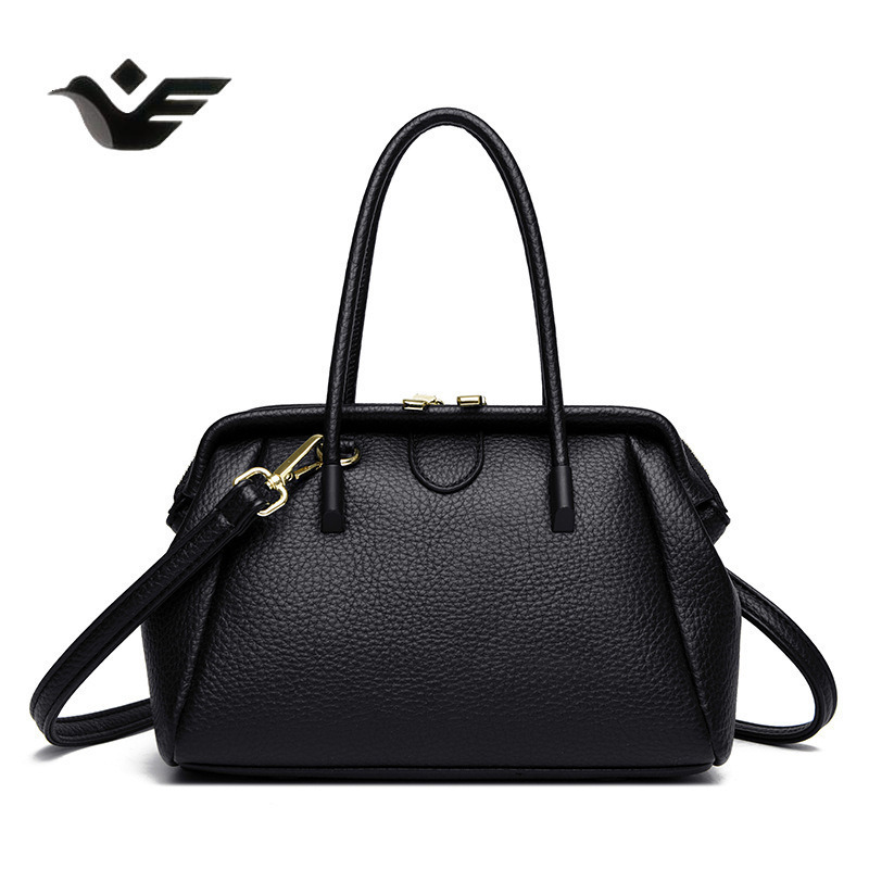 Feiyan Free Shipping New Designer Bag Luxury Shopping Bag Litchi Pattern Boston Bag Crossbody Bag Women's Handbag Simple Versatile Large Capacity