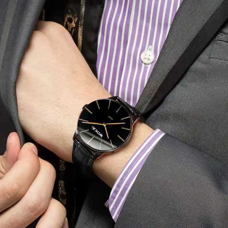 New Fashion Business Watch Men Watches Reloj Hbre Casual Leather Band Quartz Wristwatches Men Relogio Mascino Montre Hme X250904