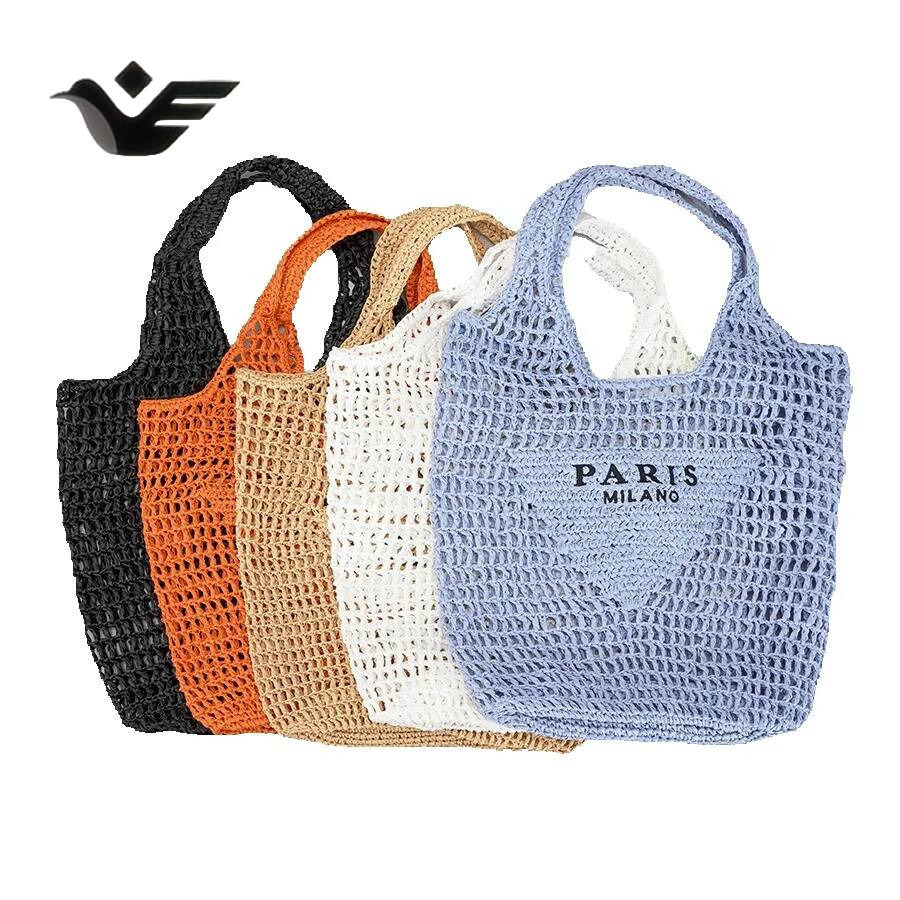 Feiyan Free Shipping New Designer Bag Luxury Shopping Bag Pure Handmade Woven Bag Vintage Trendy Large Capacity Hollow Handbag Versatile Mesh Bag For 