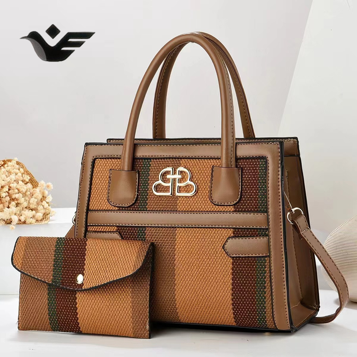 Feiyan Free Shipping New Designer Bag Luxury Shopping Bag Color-block Canvas Fashion Single Shoulder Crossbody Bag Handbag Elegant Women's Versat