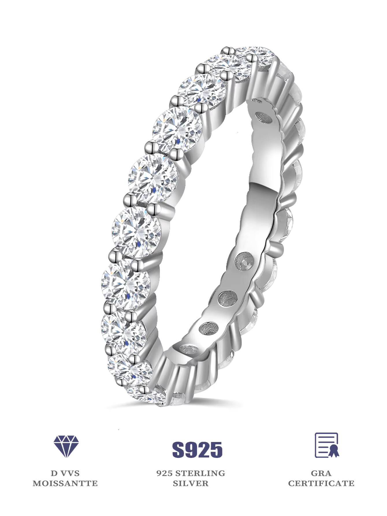 Wholesale Aivenchy Lab Grown Diamond Hiphop Ring Fine Jewelry 925 Sterling Silver Women Luxury Moissanite Finger Ring