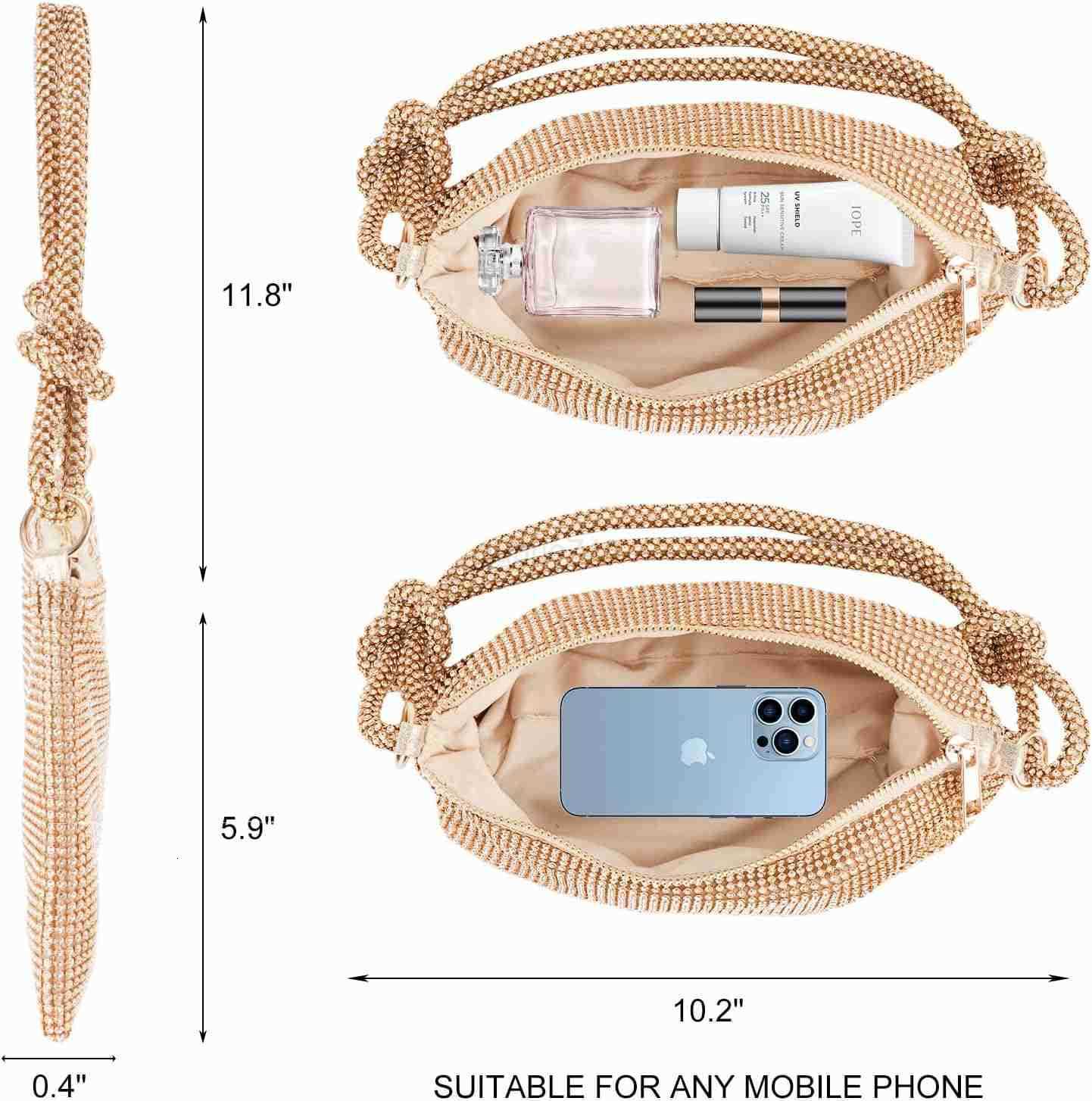 Women Gold Clutch Rhinestone Gold Purse WeddingEvening Clutch Purses For Women 10204669 M250904