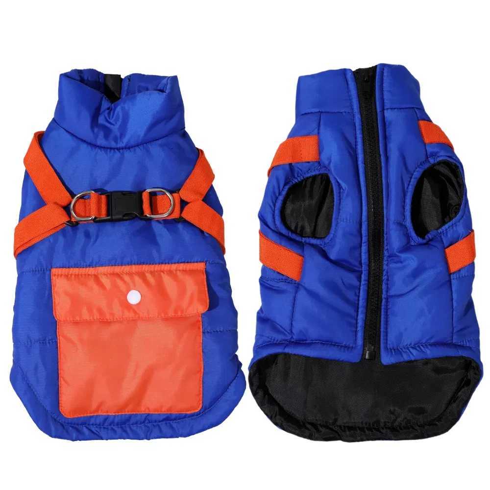Warm Winter Dog Clothes with Harness Waterproof Puppy Vest Coat for Small Medium Dogs Pets Yorkshire Chihuahua Bulldog Costumes W250904