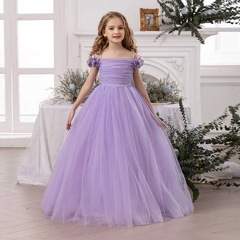 Summer Girls Purple Fluffy Skirt Birthday Party Skirt Childrens Clothing Mesh Breathable Princess Skirt New Style Z250904