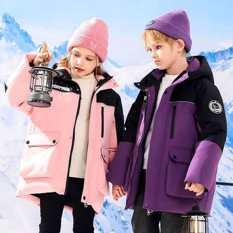 OLEKID -30 Degree Winter Children Waterproof Thick Warm Teenage Girl Down Jacket 5-14 Years Kids Parka Outwear Coat