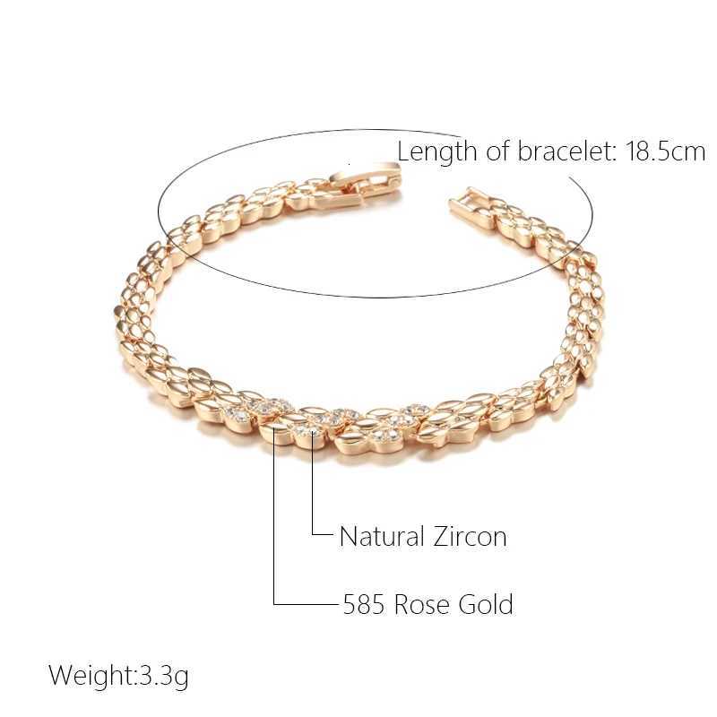 Kinel Fashion 585 Rose Gold Color Bracelet For Women Luxury Natural Zircon Bride Fine Wedding Daily Fine Jewelry 2022 NewXJ250904