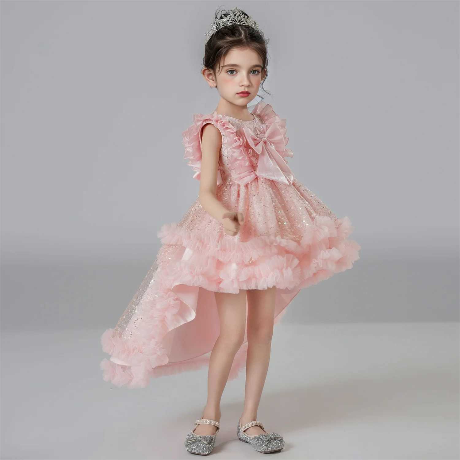 Hot Selling Summer Girls Party Princess Dress Kids Girl Tailing Dresses For Wedding Birthday Ceremony Baby Girl Gown Z250904