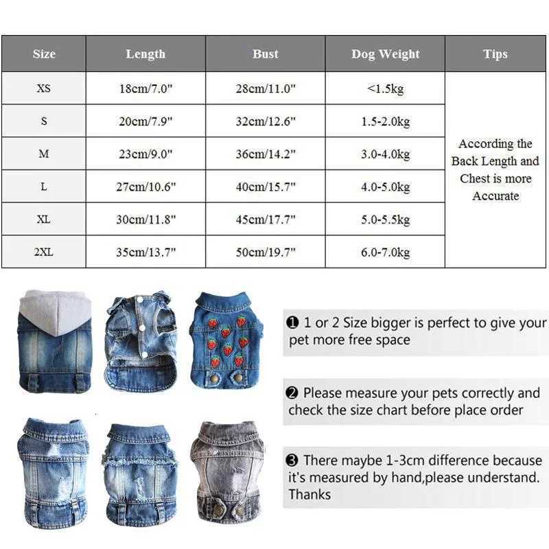 XS2XL Denim Dog Clothes Cowboy Pet Dog Coat Puppy Clothing For Small Dogs Jeans et Dog Vest Coat Puppy Outfits Cat Clothes W250904