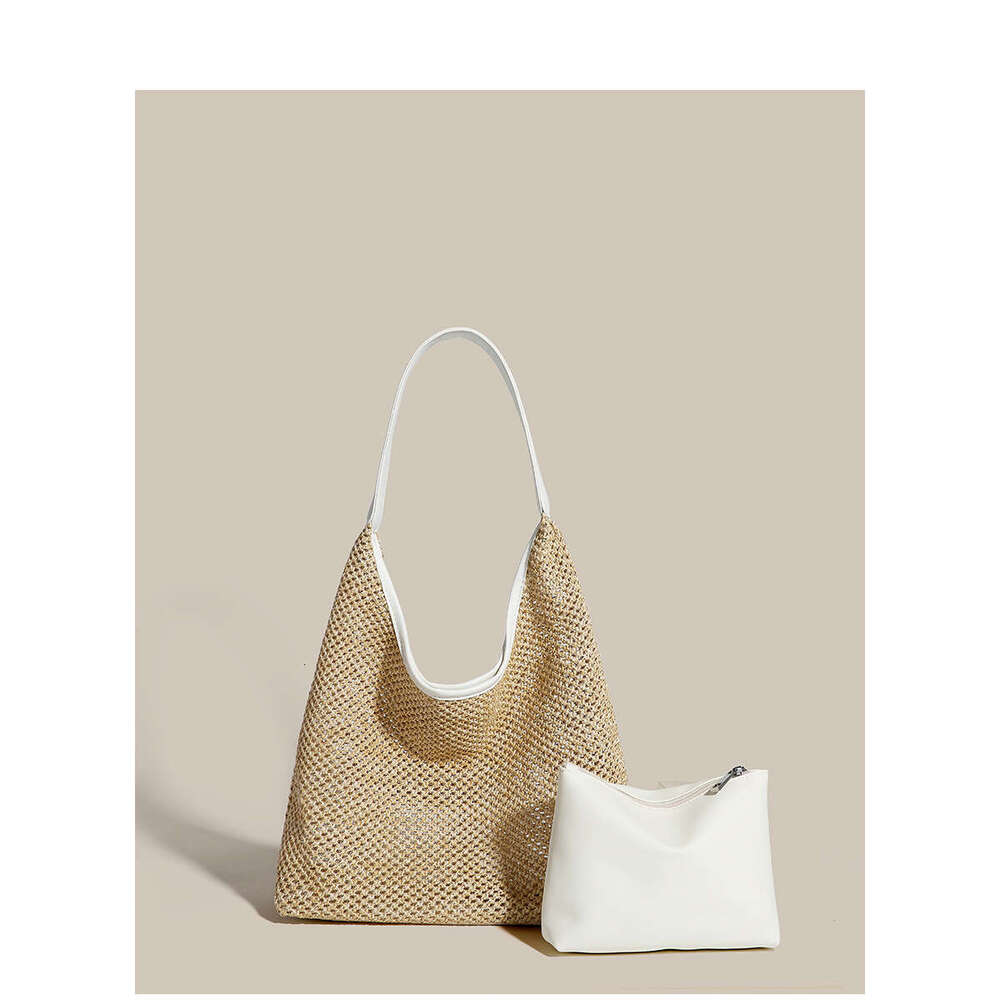 New INS Style Straw Woven Tote Single Shoulder Women's Casual Large Capacity Vacation Beach Bag