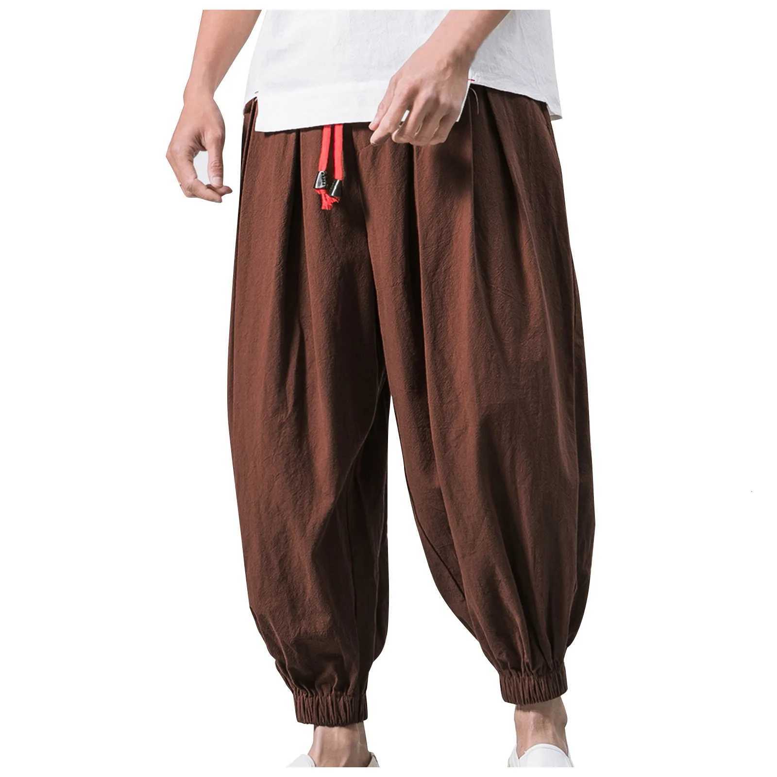 New Oversize Men Loose Harem Pants Autumn Chinese Linen Overweight Sweatpants High Quality Casual Brand Trousers MaleXJ250904
