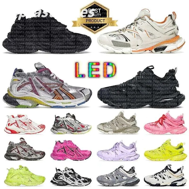 Designer Track LED Sneaker Casual Shoes For Men Women Tracks Luxury Paris Platform Sneakers Gomma Leather Trainer Extraordinary Outdoor Mens Trainers Size 35-46 g7