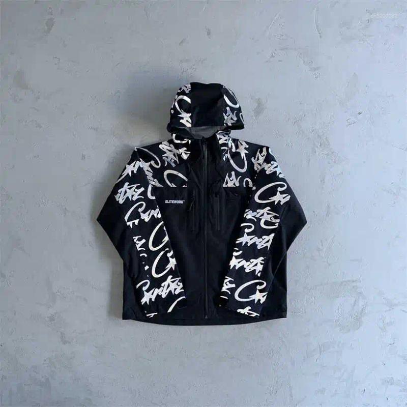 Men's Jackets Reflective Windproof Jaet Youth Faion Teenagers All Seasons Long Sve Zipper Closure Hooded Coat UKDRIPDRILL