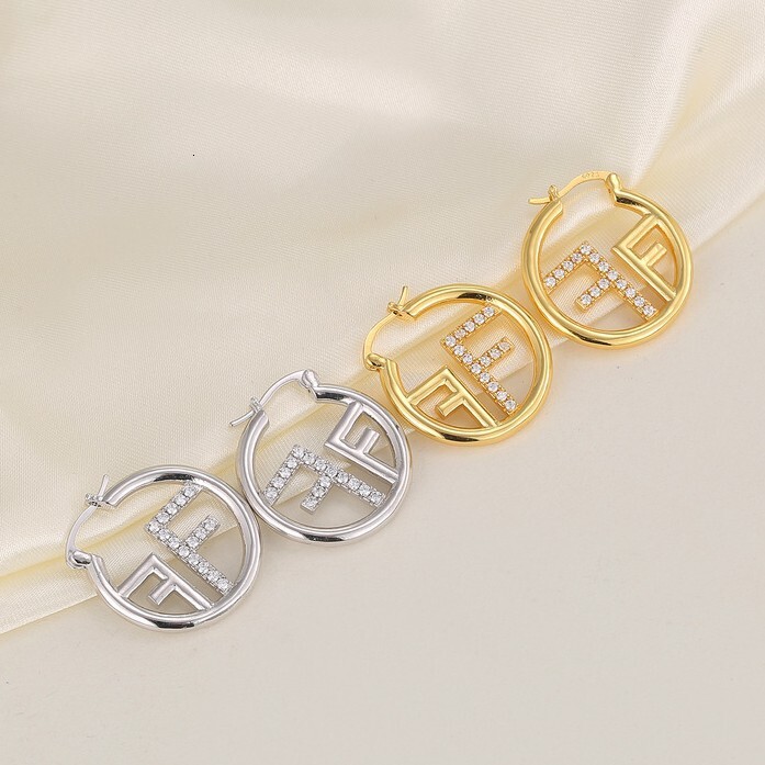 2025 New Designer Luxury Free Shipping Letter F High-end Earrings Light Luxury Niche Design Elegant Internet Celebrity Personality Earrings New Ear Cl