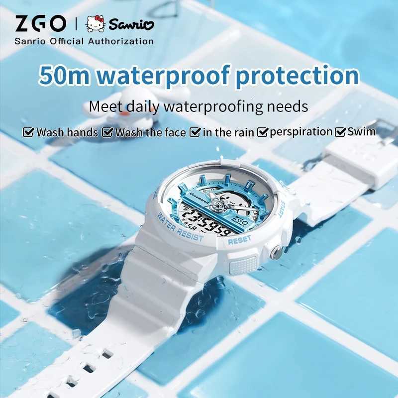 ZGO X Cinnamoroll Electronic Watch for Schoolgirl Middle and High School Students Girls Waterproof Wristwatch Gift 863 X250904