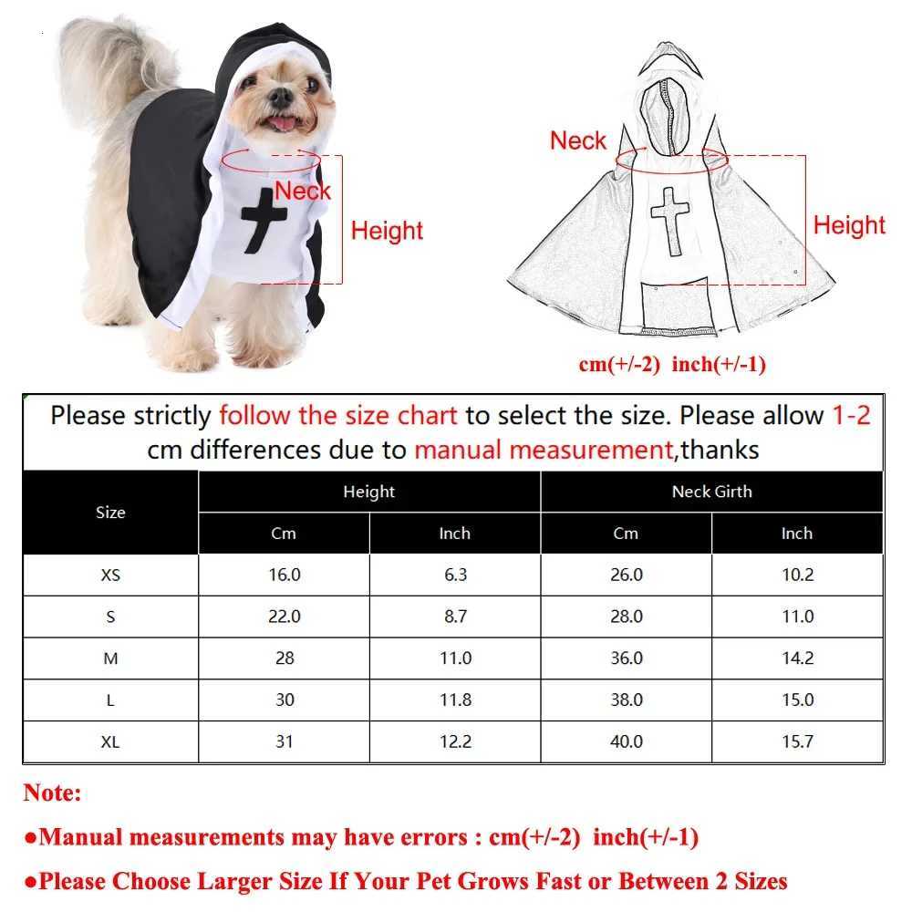 Funny Dog Halloween Cosplay Costume Cute Dog Nun Clothing Christ Jesus Cross Puppy Clothes For Small Big Dogs Cats Pet Outfits W250904