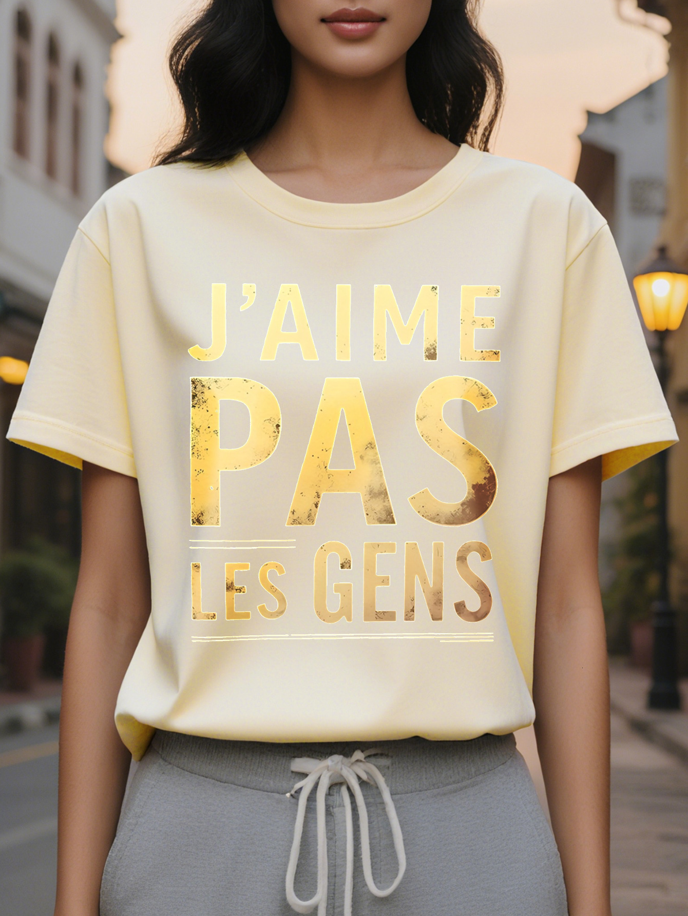 100% Cotton Printed Round Neck Short Sleeve American T-shirt Women's Spring and Summer New Slim Fit Slimming Fashion Top