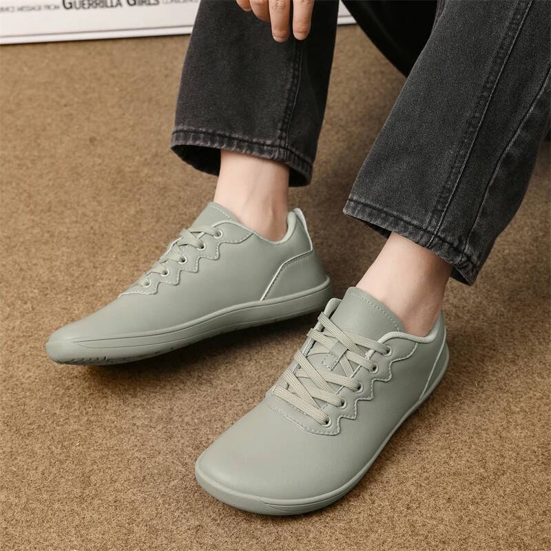 Men's Vulcanized Comfortable Wide Toe Barefoot Zero Drop Minimalist Sneakers Unisex Lace Up Non Slip Walking Shoes ddmysaturn