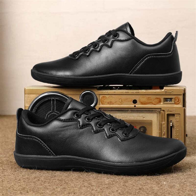 Men's Vulcanized Comfortable Wide Toe Barefoot Zero Drop Minimalist Sneakers Unisex Lace Up Non Slip Walking Shoes ddmysaturn