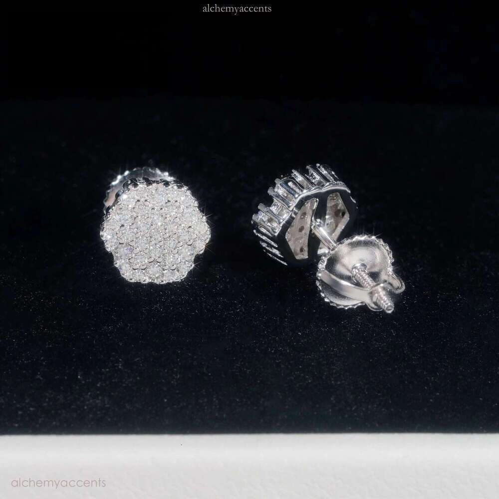 Cheapest Earring Hip Hop Jewelry Gold Plated Sterling Sier Iced Out VVS Dia Moissanite Screw Stud Earrings