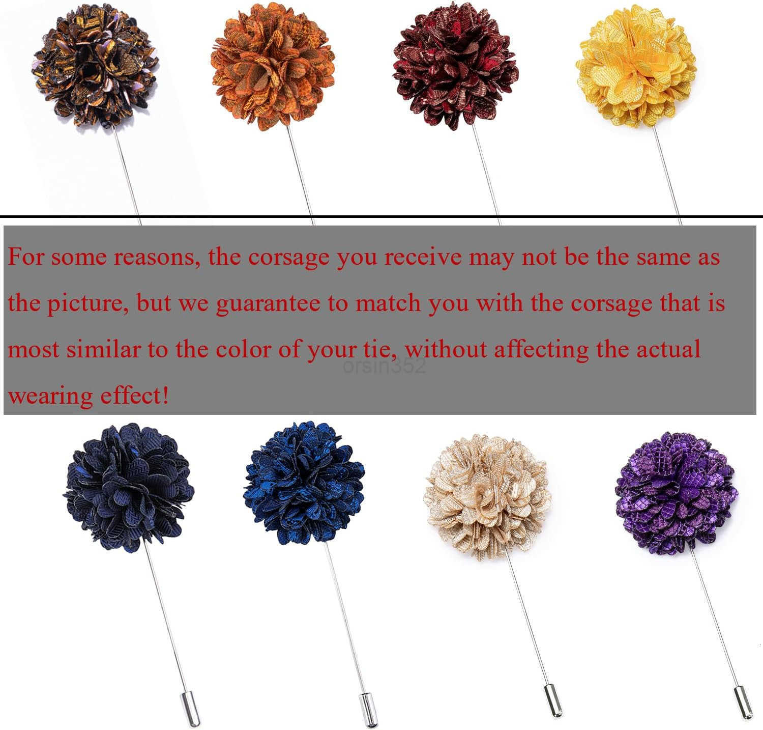 Men Silk Ties Set with Flower Lapel Pin Necktie Pocket Square Cufflinks for Tuxedo Wedding BusinessW250904